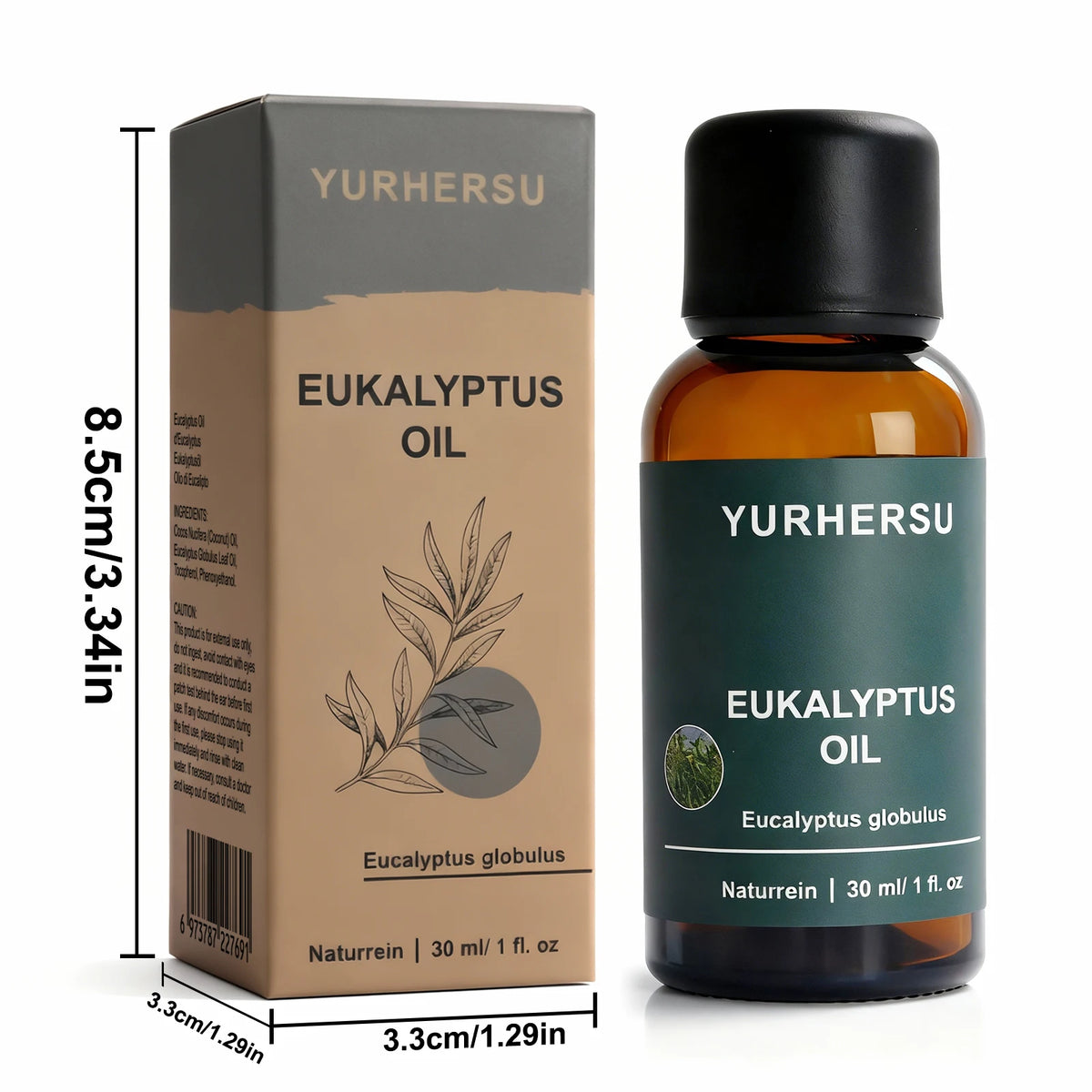 YURHERSU Pure Eucalyptus Essential Oil 30ml – Diffuser & Skin Essential Oil Qst