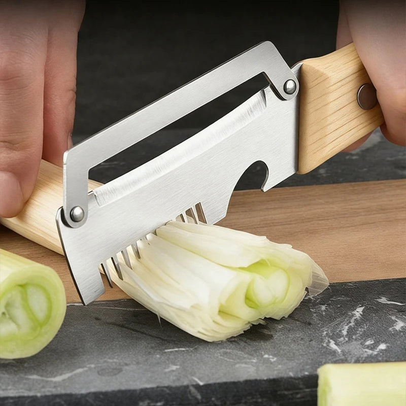 3-in-1 Stainless Steel Peeler Slicer Shredder for Fruits & Veg Kitchen Peeler Tool Qst