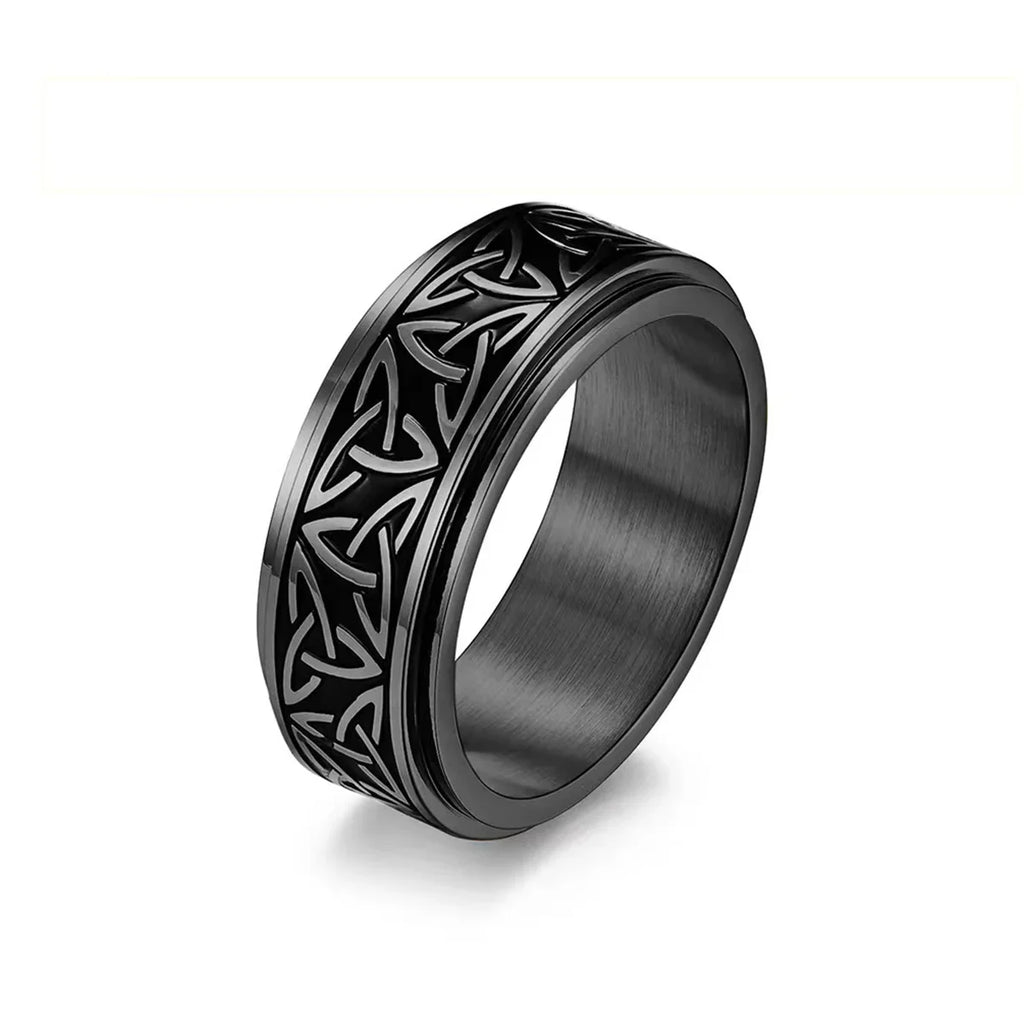 Viking Enamel Spinning Knuckle Ring – Men's Stainless Steel Spinning Statement Ring Qme hei 11