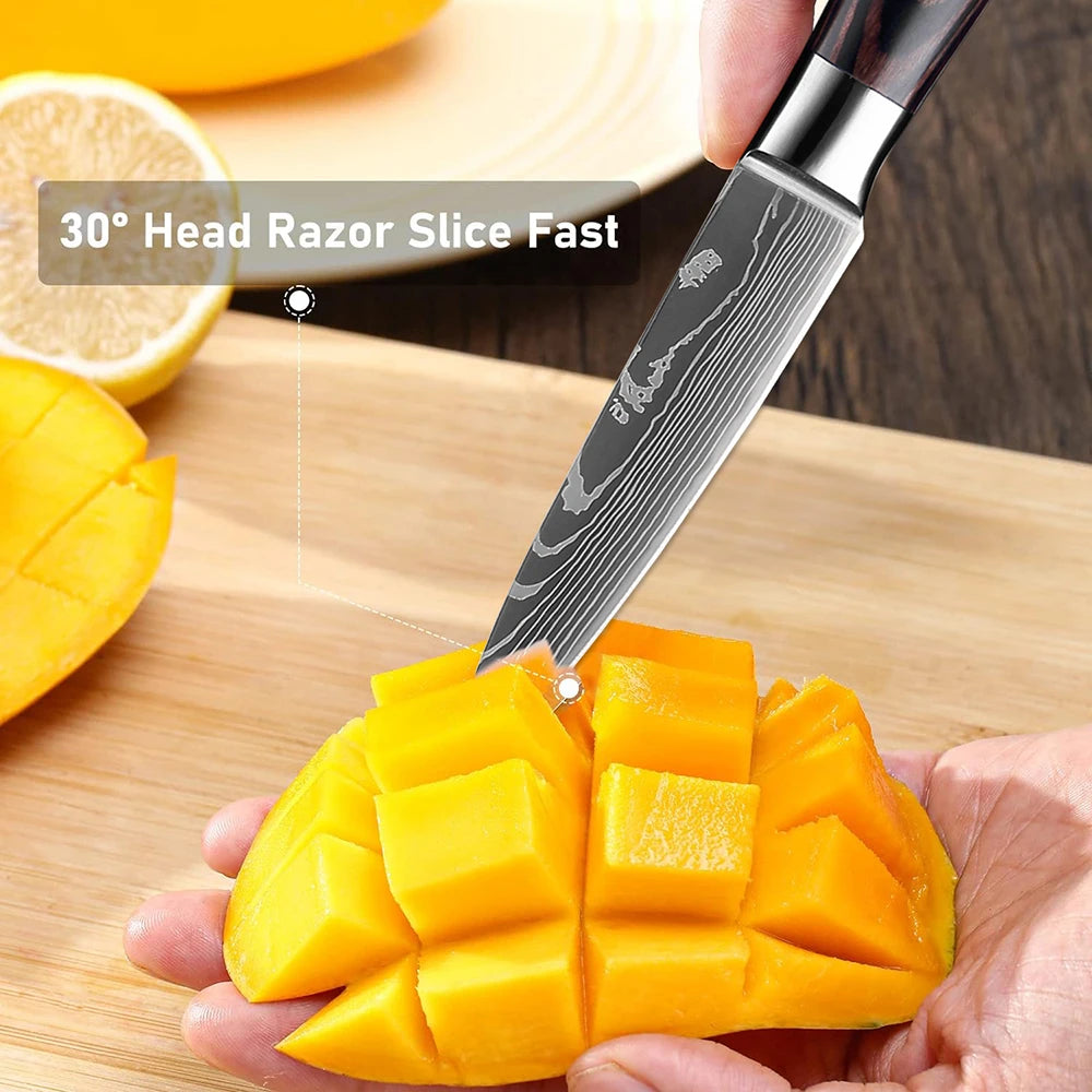 Xituo Damascus Curved Paring Knife – Fruit & Veggie Peeler Paring Knife Qst