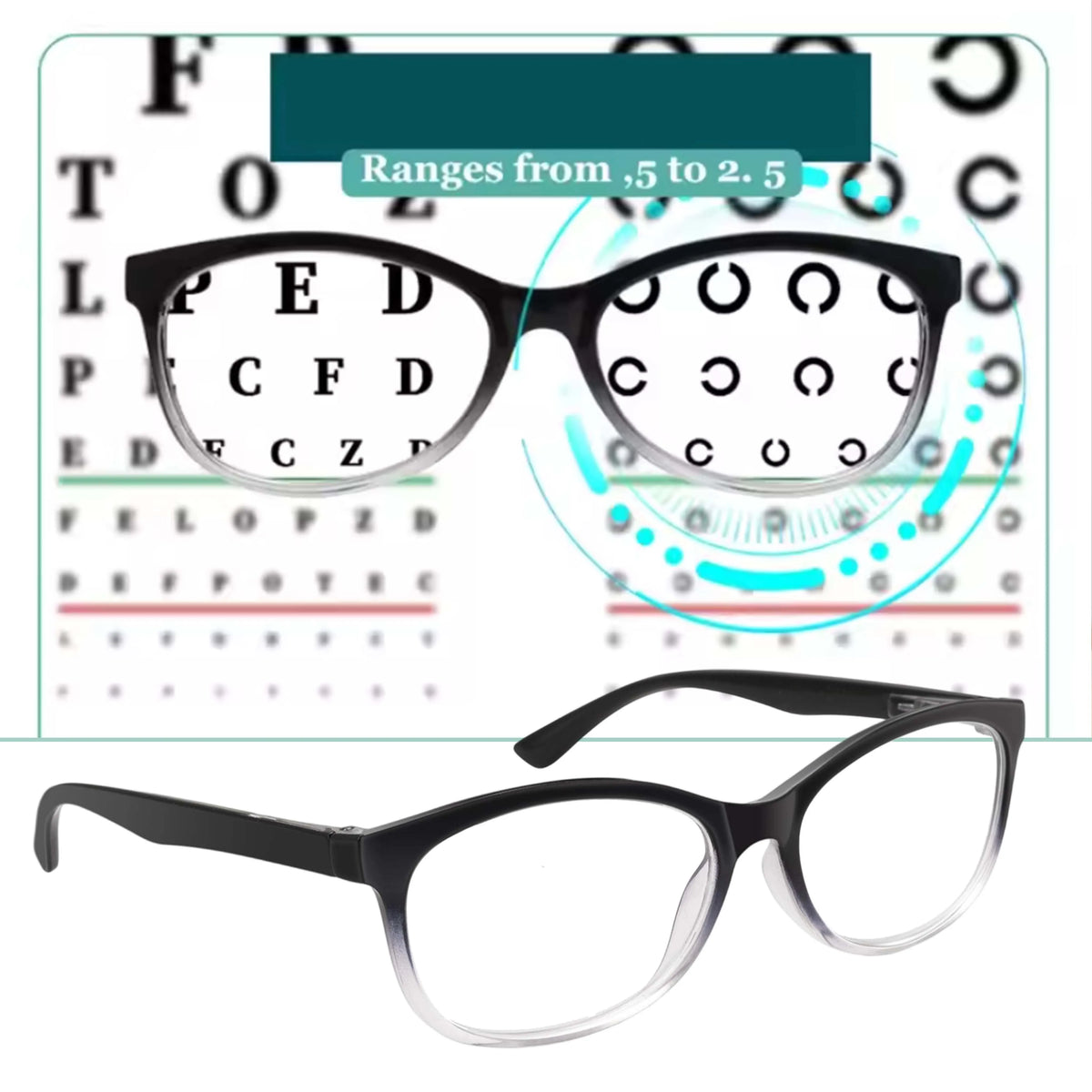 VOPHA Multifocal Auto-Adjusting Reading Glasses – Unisex L1 Reading Glasses Qst