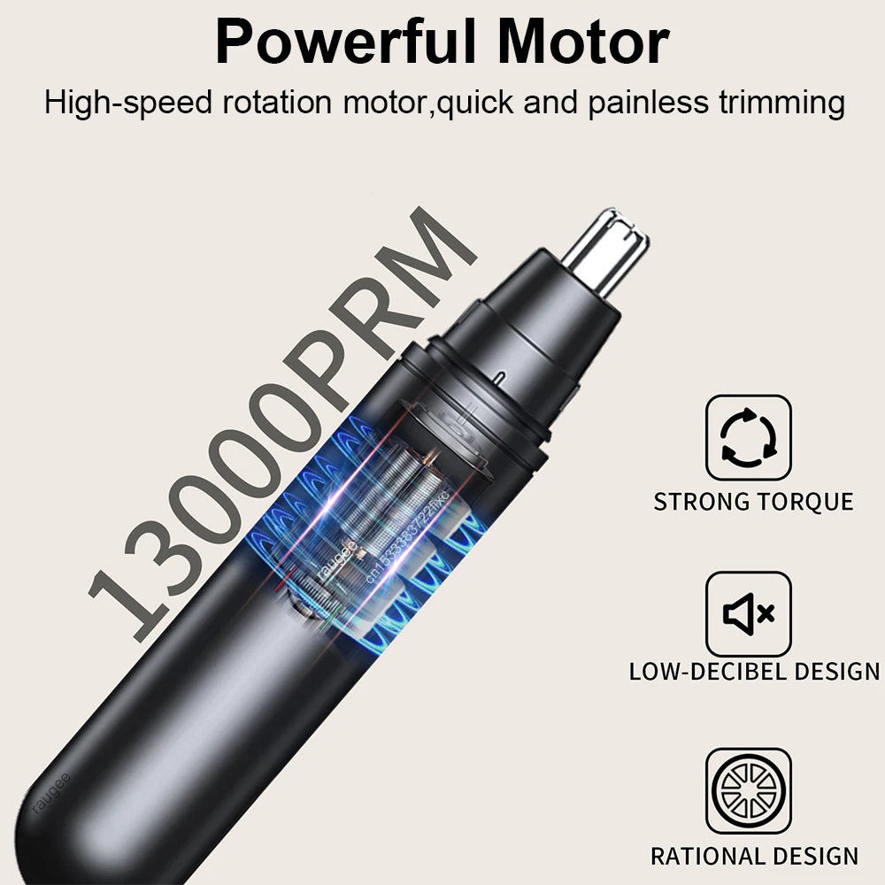 Electric Nose & Ear Hair Trimmer – Portable Rechargeable for Men Nose Hair Trimmer Qst