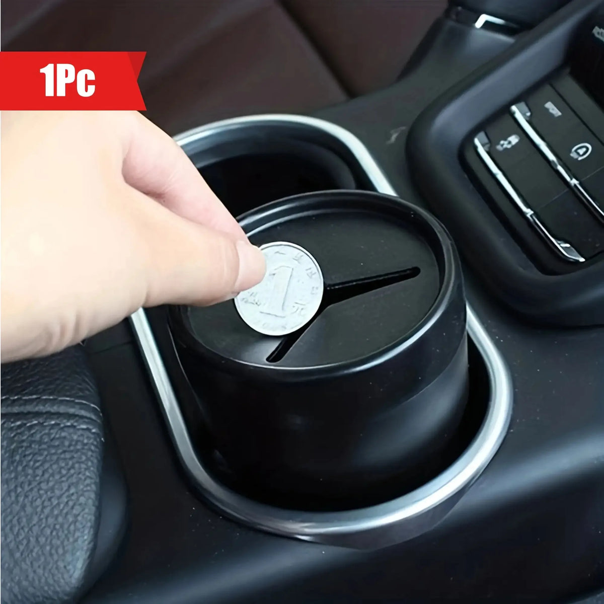 Car Storage Box with Lid & Cup Holder | Lightweight Trash Bin Car Storage Organizer Qme