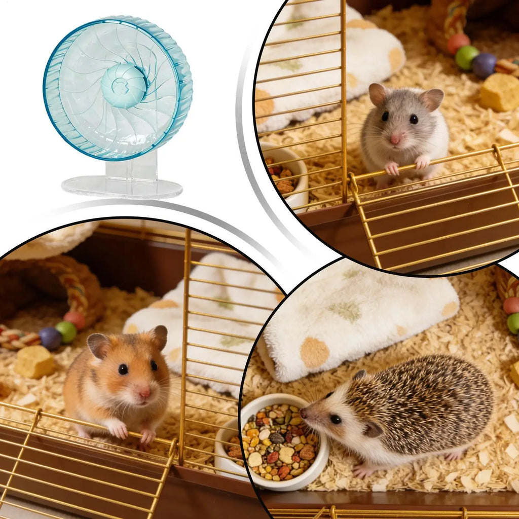 Silent Hamster Wheel – Adjustable Height Habitat Accessory Small Pet Exercise Wheel Qme