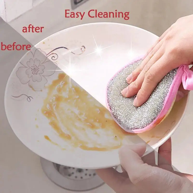 Double-Sided Dishwashing Sponge Scouring Pads – Set of 5 Sponge Scouring Pad Qme