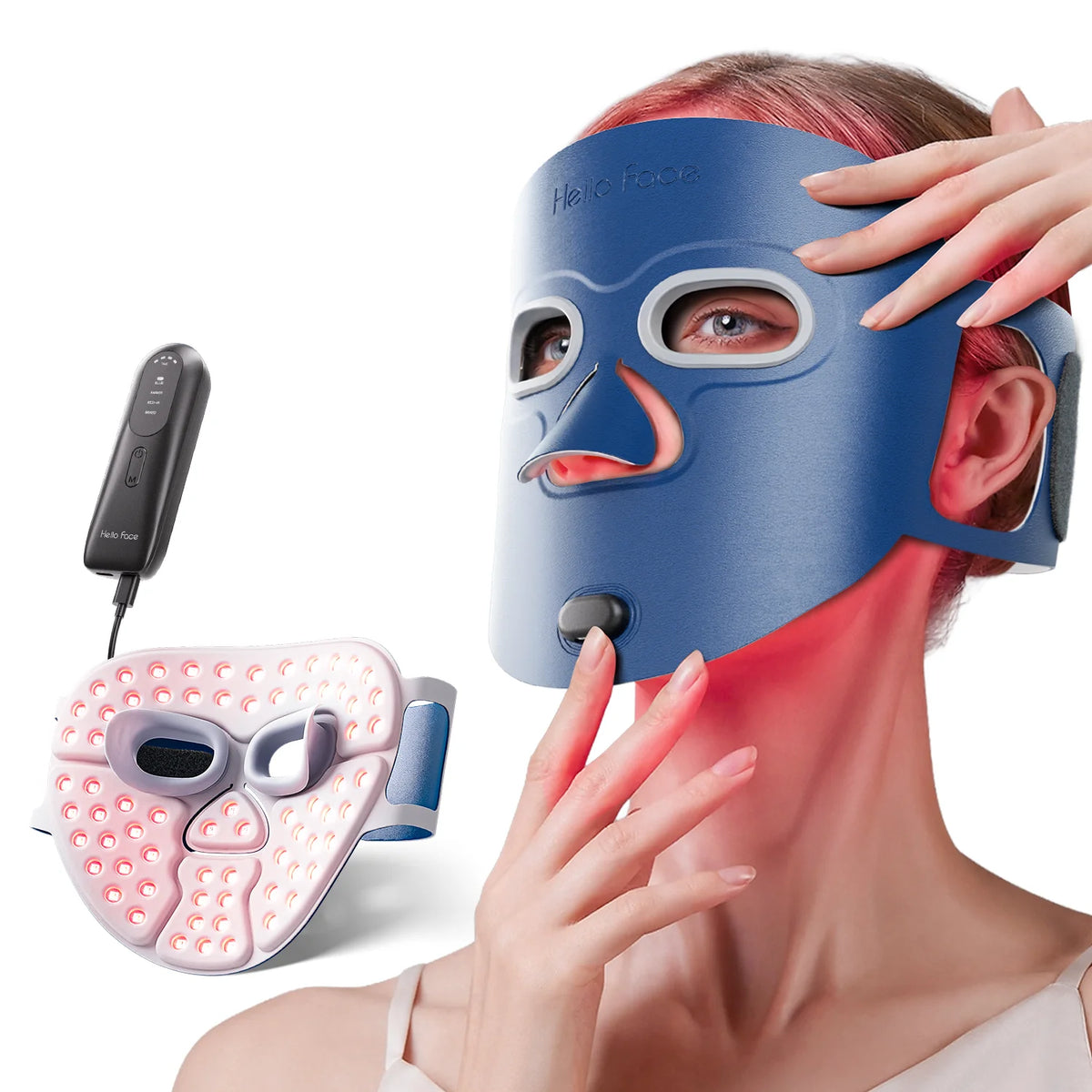 Hello Face M500S LED Light Therapy Mask – 4-Color Skincare LED Skincare Mask Qst M500S Blue mask
