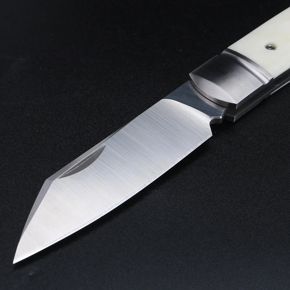 XUAN FENG D2 Steel Folding Pocket Knife – Bull Bone EDC Folding Pocket Knife Qst