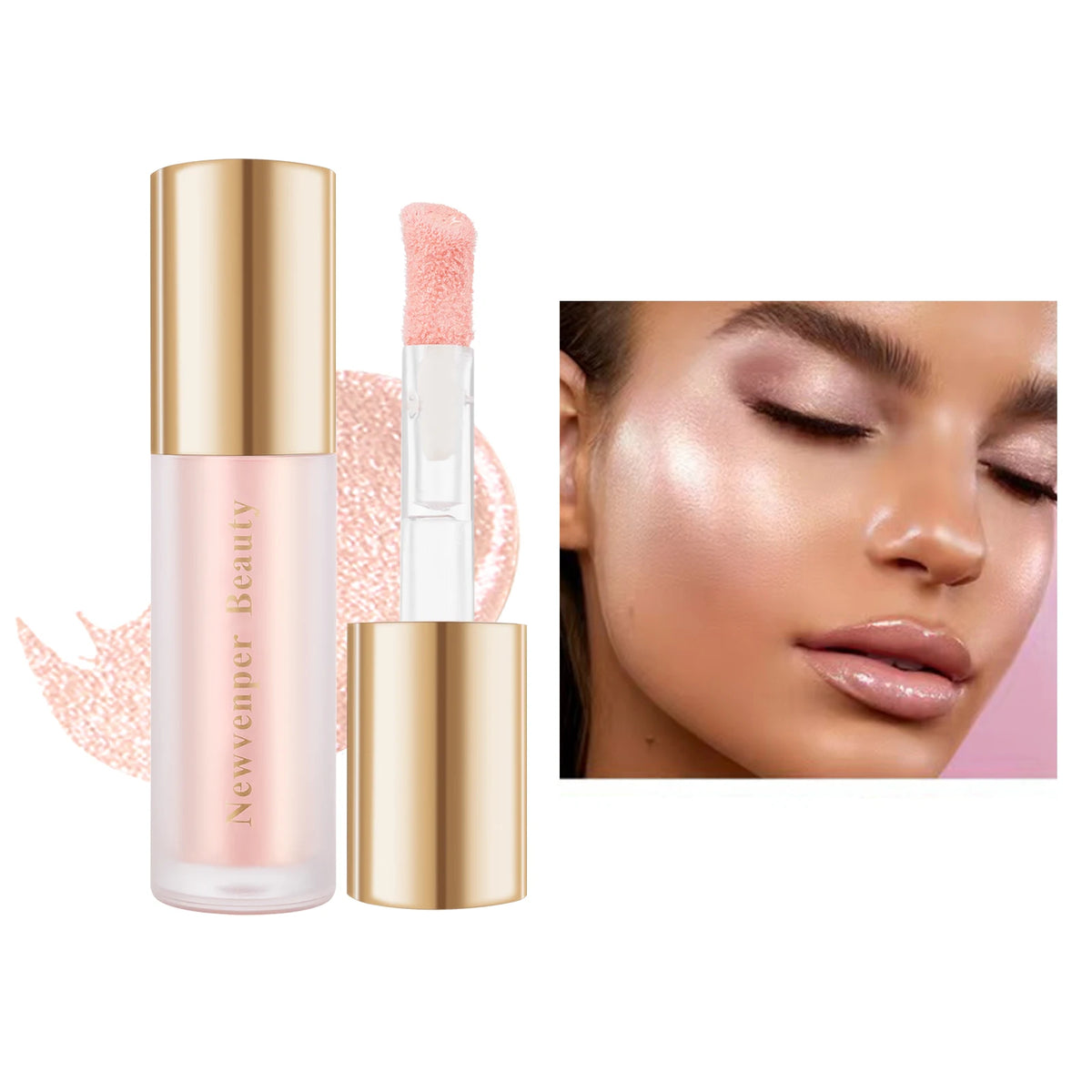 NEWVENPER Liquid Highlighter – Glossy Illuminator for Face & Body Liquid Highlighter Qst Light Yellow