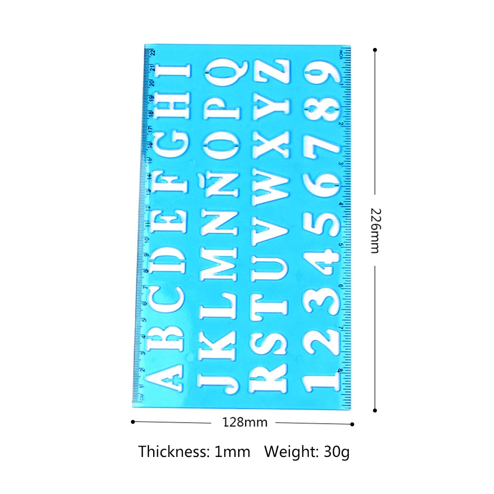 Plastic Alphabet & Number Stencil Ruler – Kids Learning Tool Stencil Ruler Qst