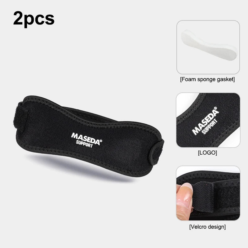 Adjustable Patellar Knee Strap – Support for Running & Sports Knee Support Strap Qst 2pcs Black