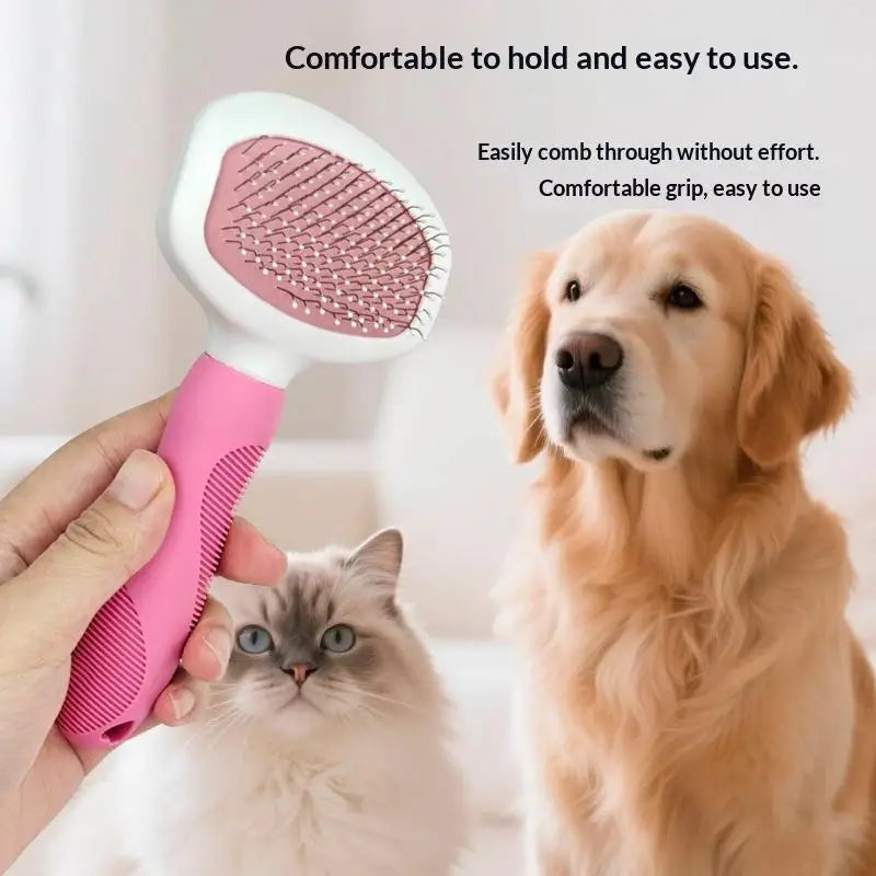 Gentle Cat & Dog Grooming Brush – Detangling Comb for Pets Pet Grooming Brush Qme