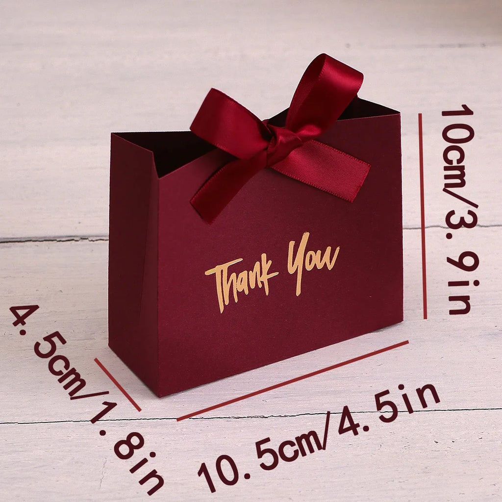 10 Mini Gift Boxes Gold Ribbon Thank You Text – 8 Colors Mini Gift Boxes Qme