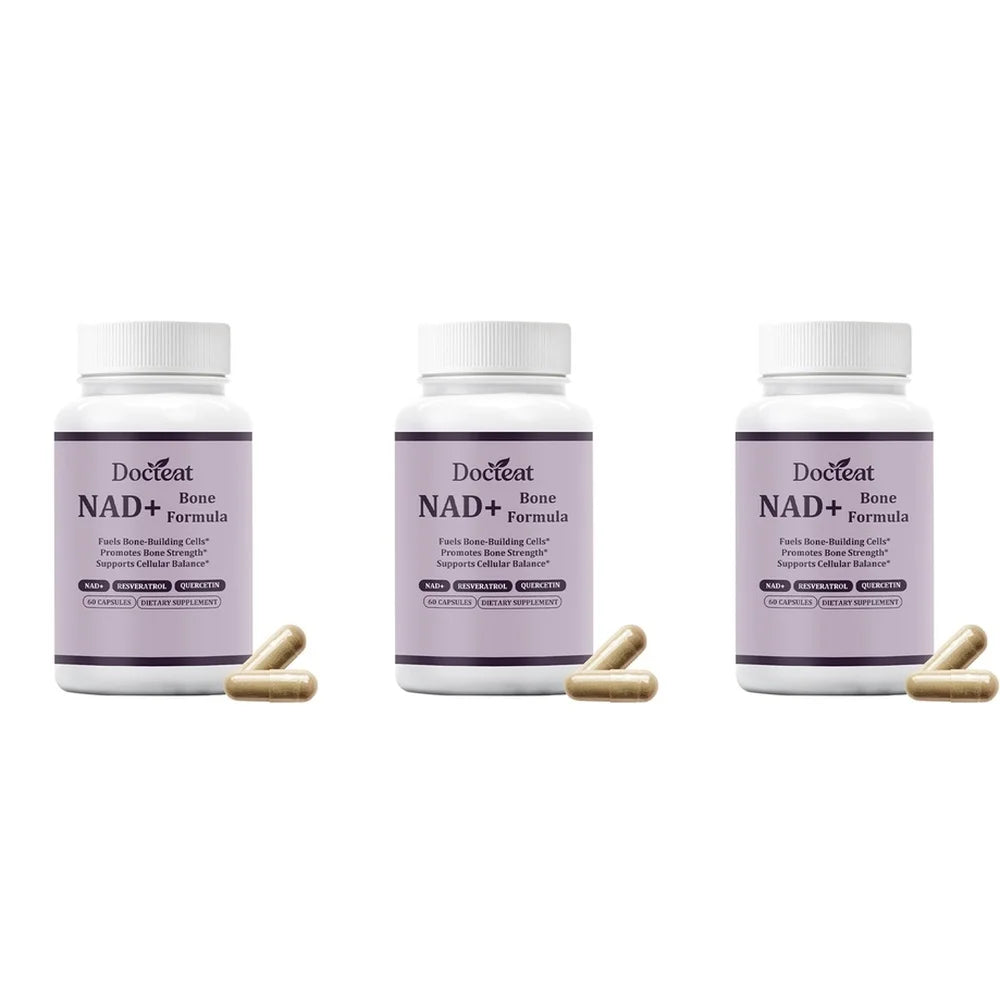 Docteat NAD+ Bone Formula – Resveratrol & Quercetin 60 Caps Dietary Supplement Qst 180 Count(Pack of 3)