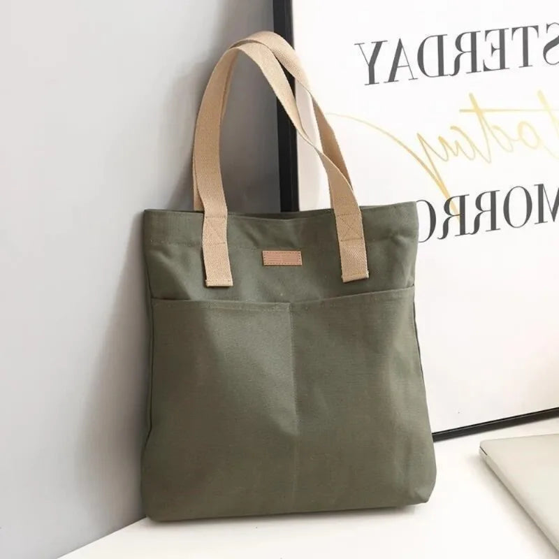 Women's Large Canvas Tote Bag – Spacious Everyday Handbag Canvas Tote Bag Qme