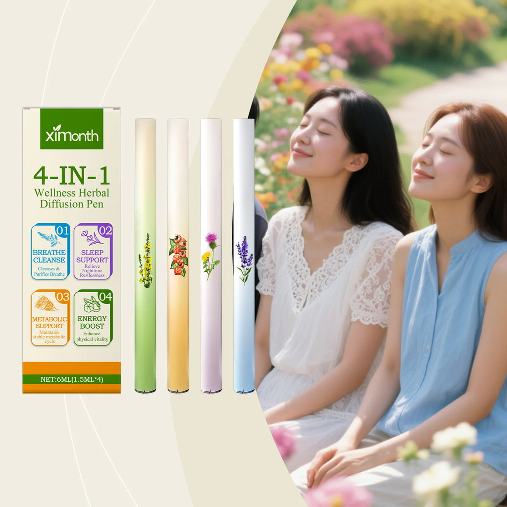 4-in-1 Herbal Aromatherapy Diffuser Pen – 4pcs Set Aromatherapy Inhaler Pen Qst