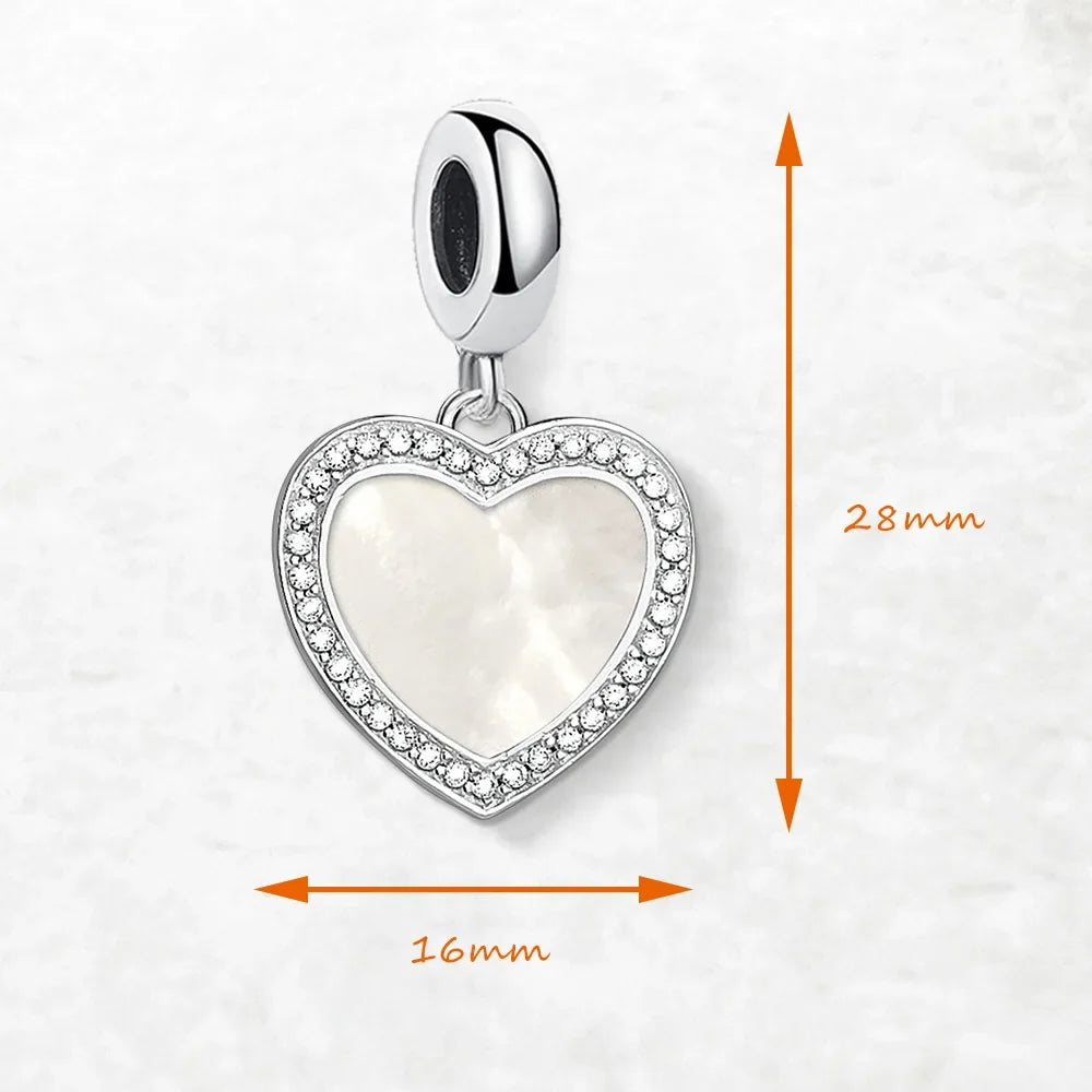Heart Shell Dangle Charm Pendant – 925 Sterling Silver Women Dangle Charm Pendant Qme
