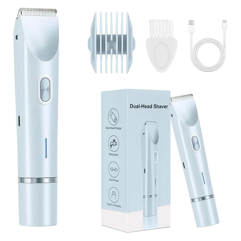 Windaily 2-in-1 Electric Shaver & Trimmer for Women – IPX7 Electric Women's Shaver Qst Blue