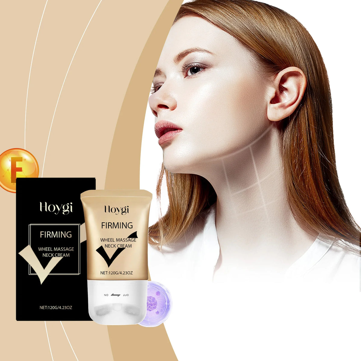 Hoygi Neck Firming Roller Cream – Hydrating Lifting Cream Neck Firming Cream Qst