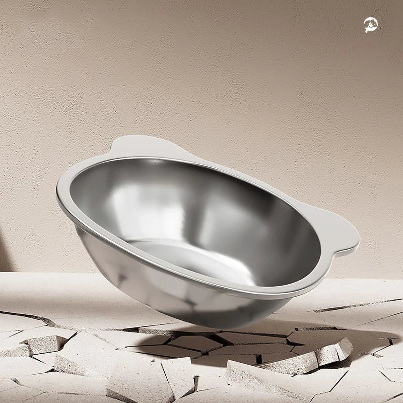 15° Elevated Tilted Cat Bowl – 304 Stainless Steel Pet Dish Elevated Pet Bowl Qst