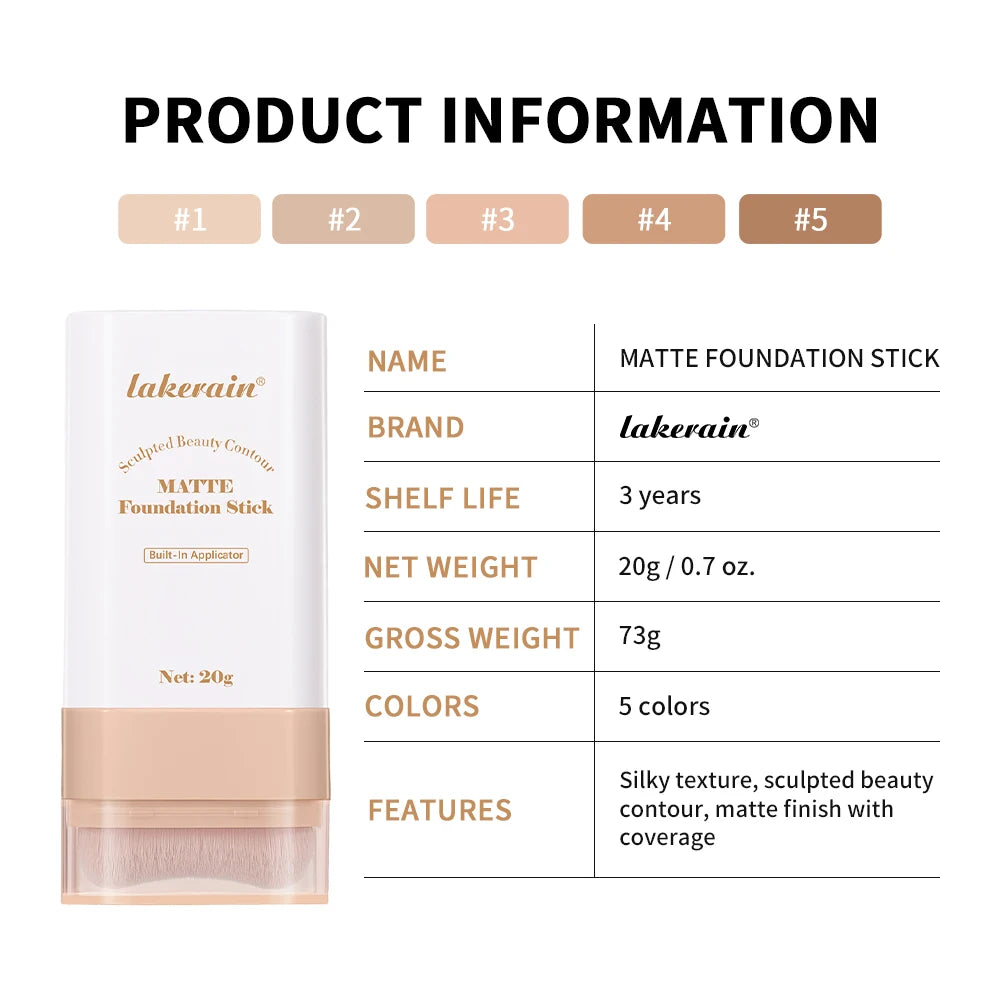 Double-Ended Foundation Cream Stick & Brush – Nude Coverage Foundation Cream Stick Qst