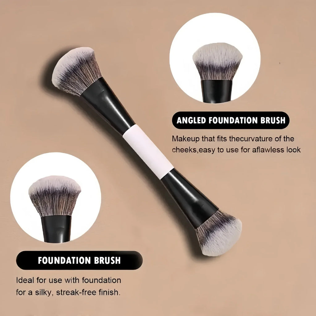 F4 Dual-Ended Foundation, Powder & Contour Face Brush Dual-Ended Face Brush Qme