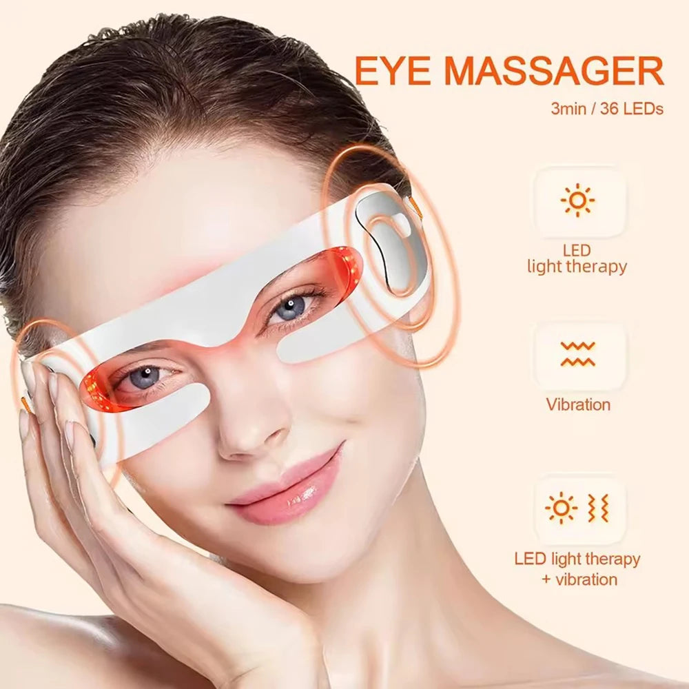3D LED Eye Massager – Vibration & Photon Therapy Eye Care LED Eye Massager Qst