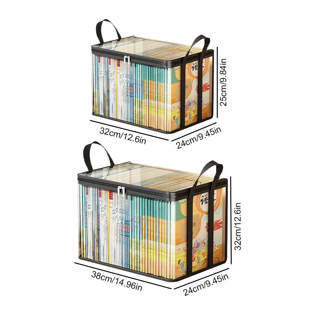 Foldable Waterproof Book Storage Box – Large Capacity Organizer Foldable Storage Box Qme