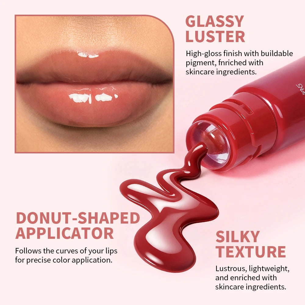 Lakerain Donut Polypeptide Lip Gloss – Hydrating Lip Glaze Lip Gloss Qst