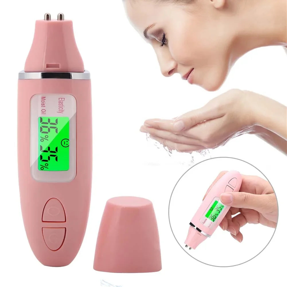 Portable Digital LCD Skin Moisture & Oil Analyzer Tester Skin Analyzer Tool Qme Default Title