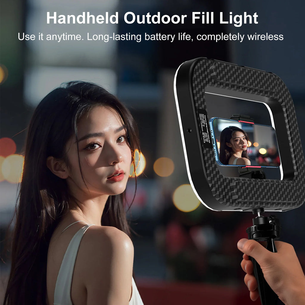 LED Ring Light Handheld Phone Stabilizer for Video Recording LED Ring Light Rig Qst