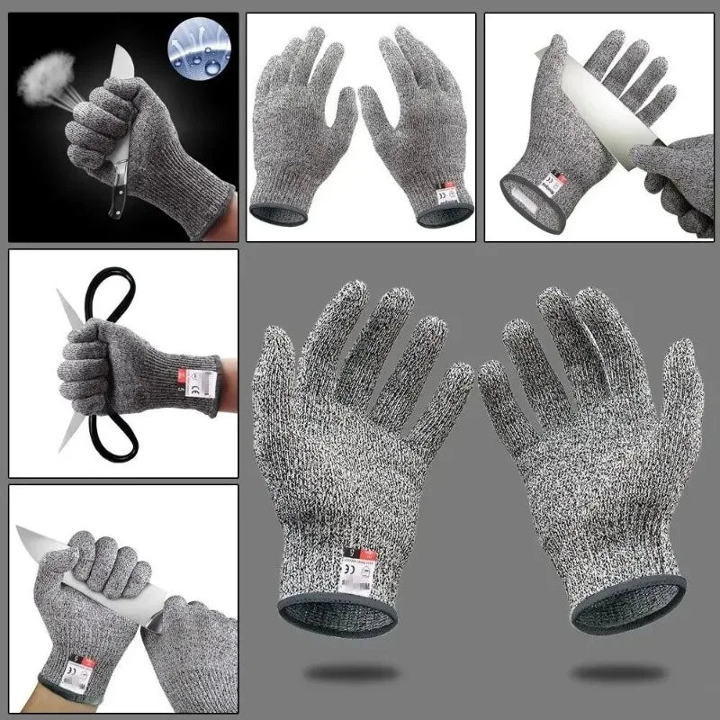 3-Pack Cut Resistant Gloves Food Grade Level 5 Safety Cut Resistant Gloves Qme