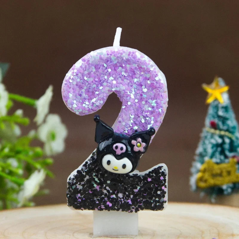 Kuromi Birthday Candles 0-9 Number Cartoon Cake Topper Birthday Cake Candles Qme