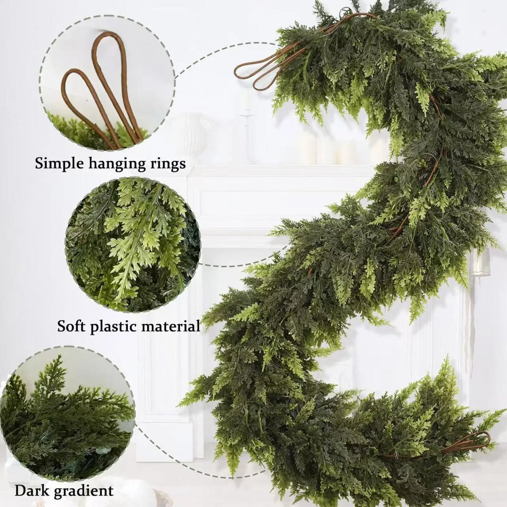 Artificial Green Pine Christmas Garland – Fireplace & Mantel Christmas Garland Qme