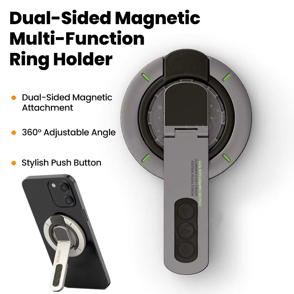 Magnetic Phone Grip Silicone Ring Holder Stand & Magnet Mount Phone Ring Stand Qme