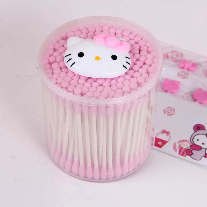 Hello Kitty Double-Ended Spiral Cotton Swabs & Makeup Remover Cotton Swabs Qme 2