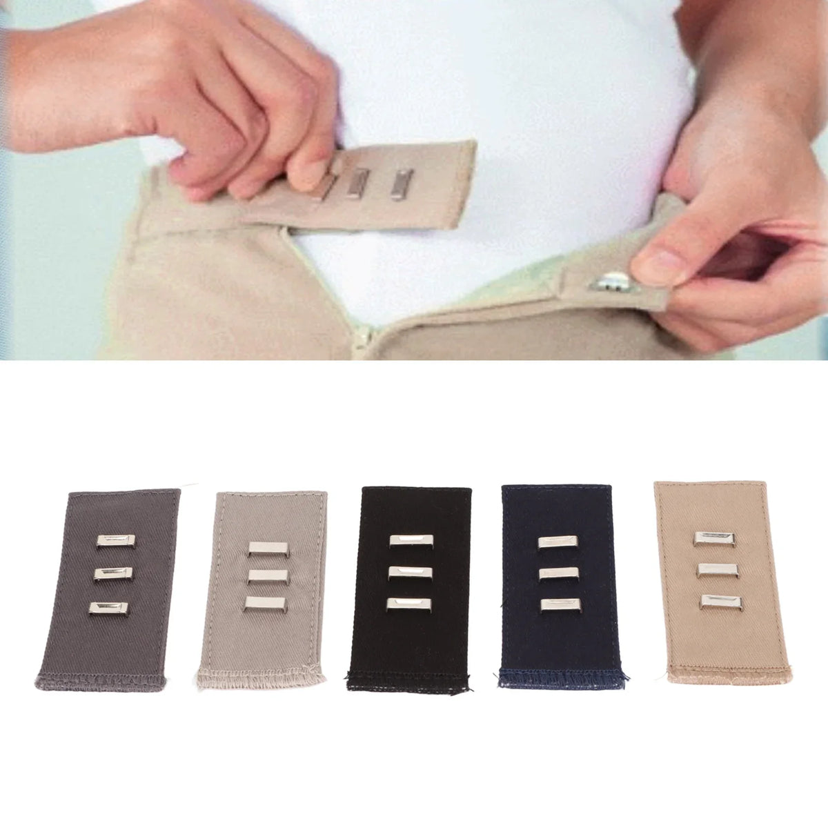 Pants Waist Extender Hook – 5pc Set for Trousers & Skirts Waist Extender Qme