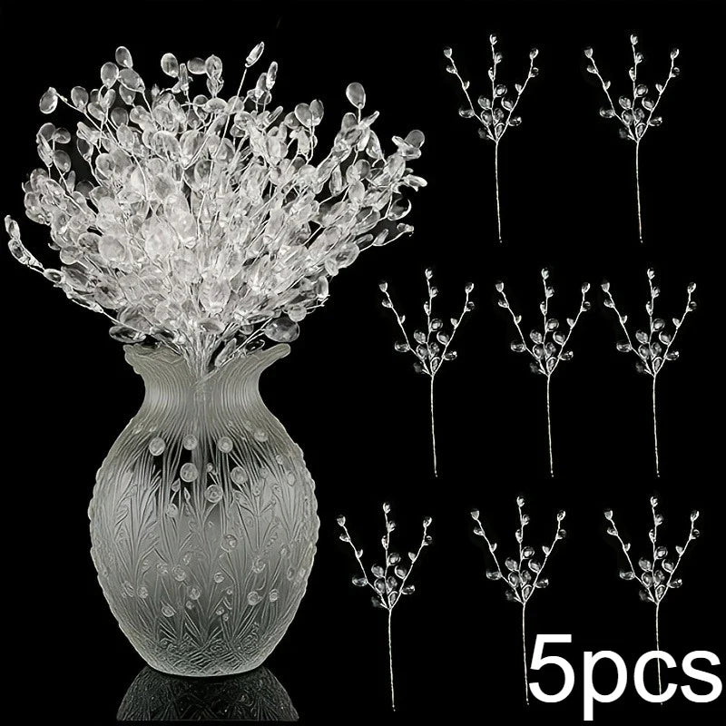 Artificial White Ice Vine Hanging Flower Christmas Tree Decor Artificial Flower Decor Qme 5pcs