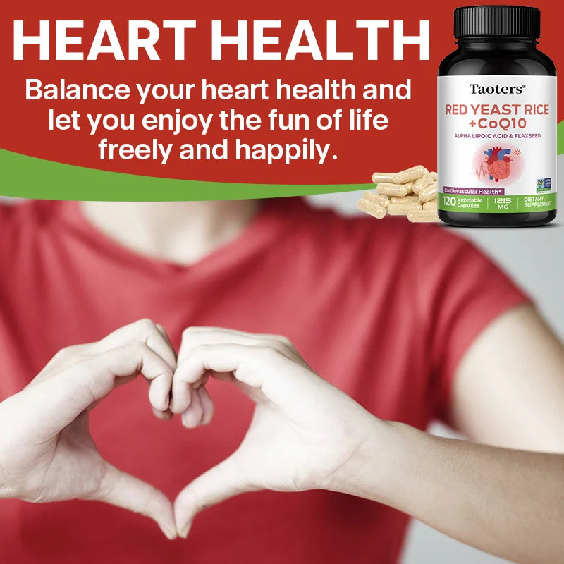 Red Yeast Rice & CoQ10 Capsules – Antioxidant & Heart Wellness Herbal Supplement Qst
