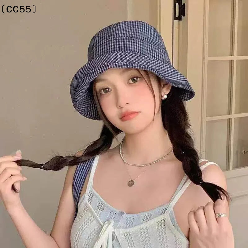 Women's Plaid Bucket Hat – Wide Brim Quick-Dry Sun Hat Bucket Hat Qst