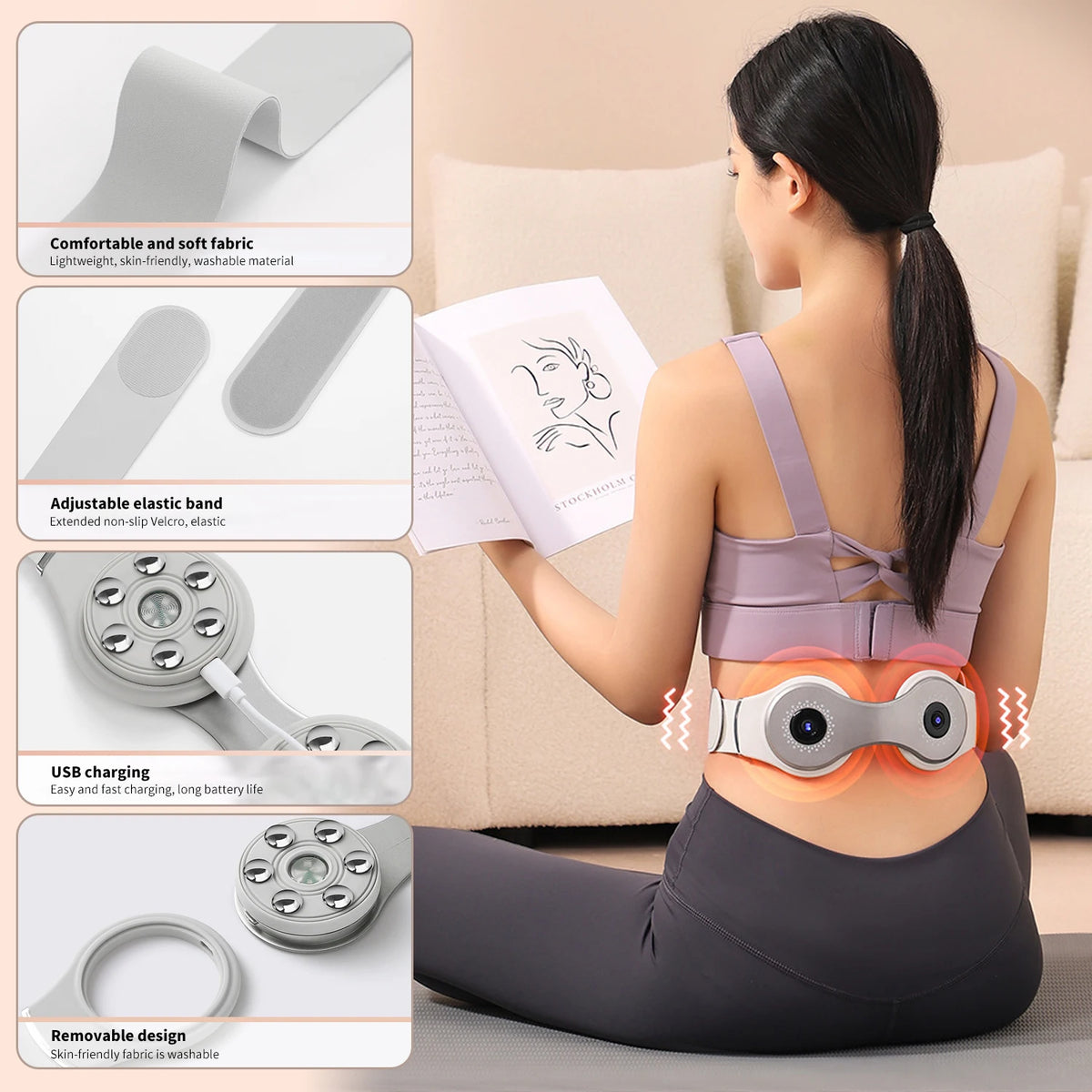 Suyzeko Waist Massager Belt – Heat, Red Light & Vibration Waist Massager Belt Qst