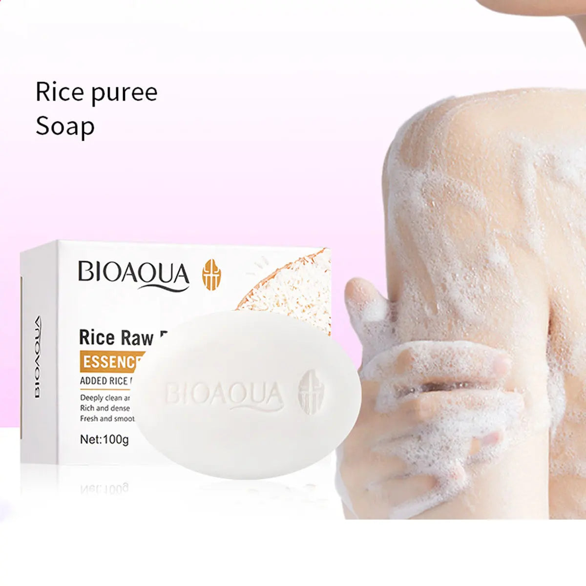 Rice Essence Deep Cleansing Moisturizing Facial Wash | Qme Facial Cleanser Qme Rice soap 100g