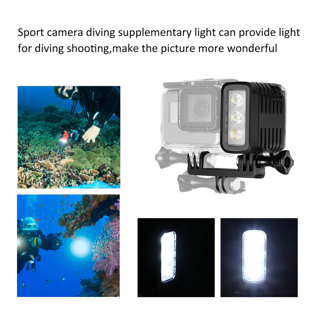 45M Waterproof Underwater LED Fill Light for GoPro Diving Diving Video Light Qst