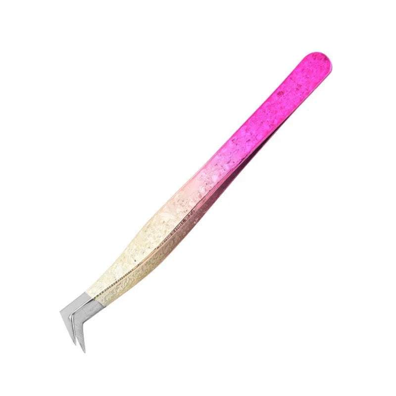 Fiber Tip Lash Tweezers for False Eyelash Extensions Eyelash Tweezers Qst LW2277