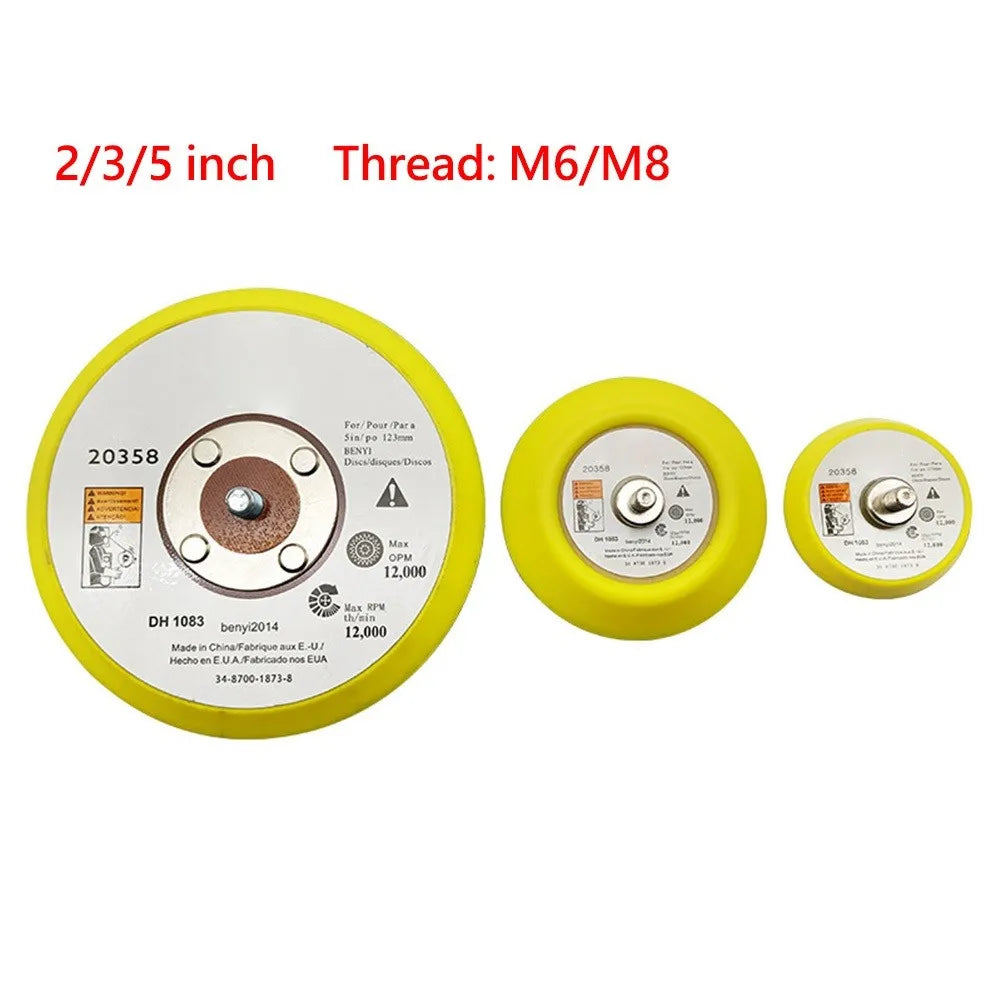 Rubber Sanding Disc Backing Pad M6 M8 for Pneumatic Sander 2–5" Sanding Backing Pad Qme