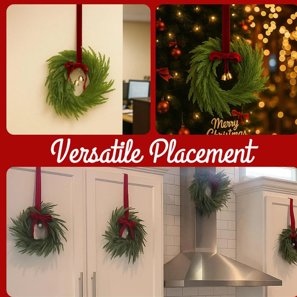 Rustic Farmhouse Christmas Wreaths Set of 4 | 15x12 Inch Christmas Wreath Set Qme