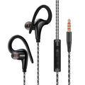 S760 Wired Sport In-Ear Earphones – Waterproof, Bass & Mic Wired Sport Earphones Qst black