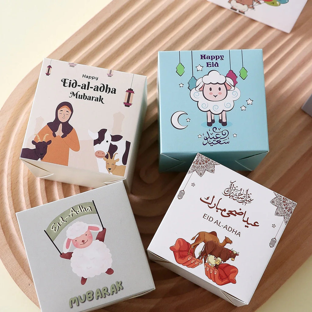 12-Piece Eid Al Adha Candy Boxes & Cute Sheep Snack Bags Party Favor Boxes Qme
