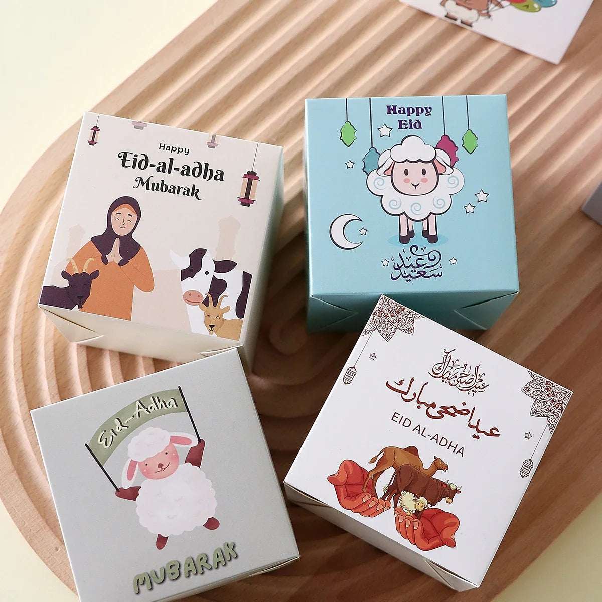 12-Piece Eid Al Adha Candy Boxes & Cute Sheep Snack Bags Party Favor Boxes Qme
