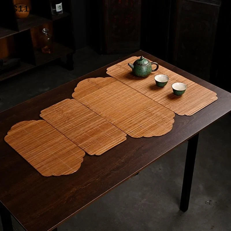 Handmade Bamboo Tea Mat | Kung Fu Tea Ceremony Accessory Bamboo Tea Mat Qme