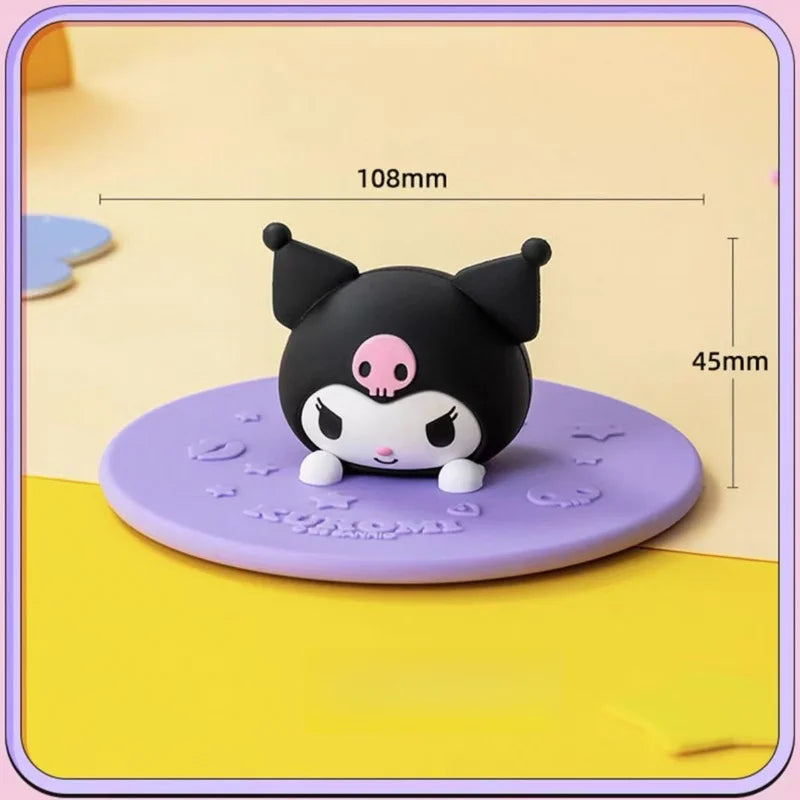 Hello Kitty Kuromi 3D Silicone Cup Lid – Universal Round Cover Silicone Cup Lid Qme